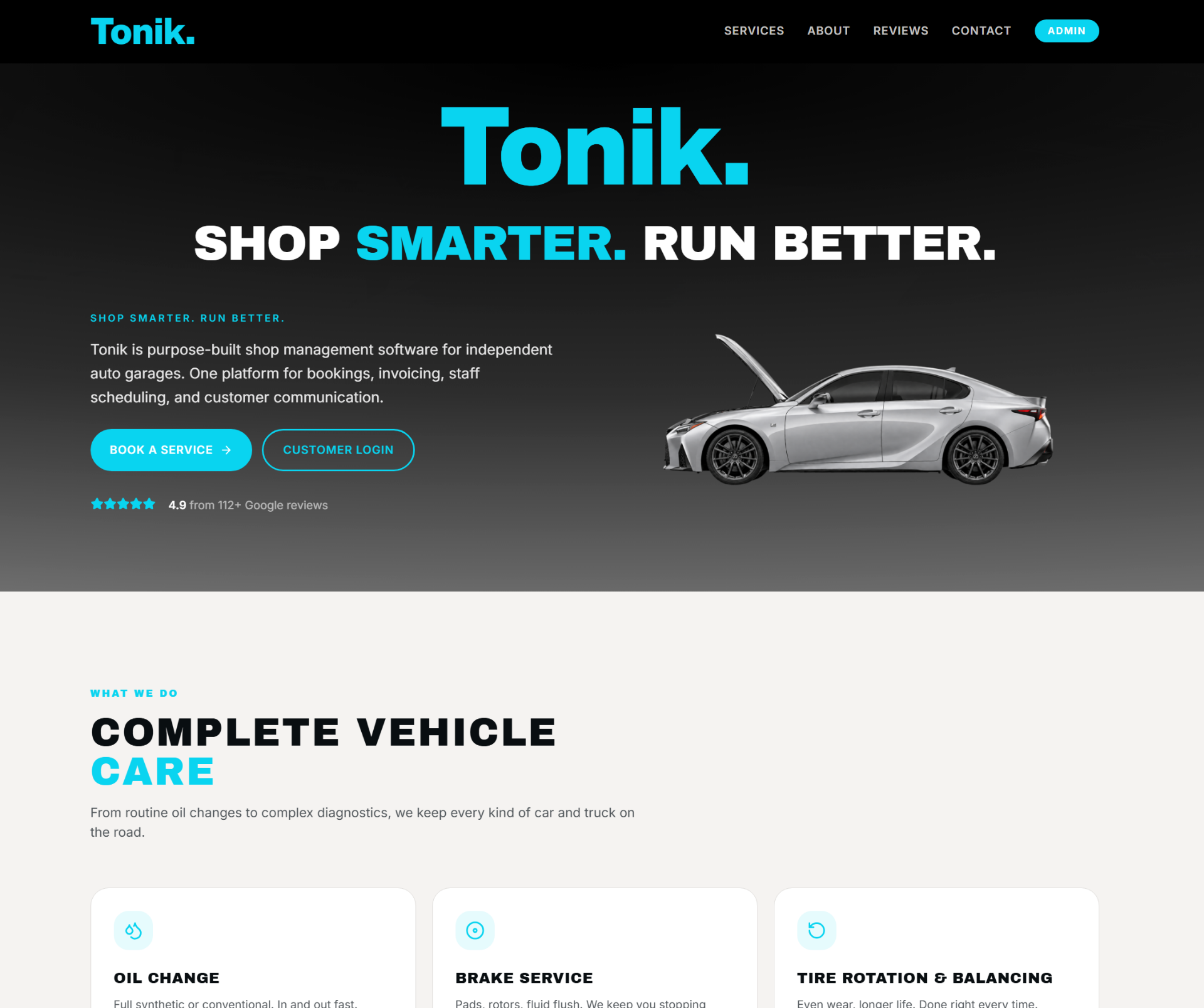 Tonik shop management dashboard